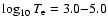 $\log_{10}T_{\rm e}=3.0{-}5.0$