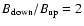 $B_{\rm down}/B_{\rm up} = 2$