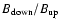 $B_{\rm down}/B_{\rm up}$