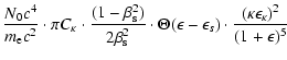 $\displaystyle \frac{N_0 c^{4}}{m_{\rm e} c^{2}} \cdot
\pi C_{\kappa} \cdot \fra...
...silon-\epsilon_s) \cdot
\frac{(\kappa \epsilon_{\kappa})^{2}}{(1+\epsilon)^{5}}$