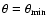 $\theta=\theta_{\min}$