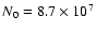 $N_0=8.7 \times 10^7$