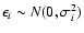 $\epsilon_{i} \sim N(0,\sigma^{2}_{i})$