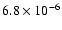 $6.8\times 10^{-6}$