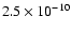 $2.5\times 10^{-10}$