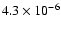 $4.3\times 10^{-6}$