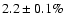 $2.2\pm0.1\%$