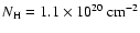 $N_{\rm H}=1.1\times 10^{20}~{\rm cm}^{-2}$