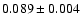 $0.089 \pm 0.004$