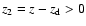 $z_2=z - z_{\rm d} > 0$