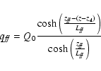 \begin{displaymath}%
q_{\it ff} = Q_0 \frac{{\rm
cosh}\left(\frac{z_{\it ff}-(z-...
...\right)}{{\rm
cosh}\left(\frac{z_{\it ff}}{L_{\it ff}}\right)}
\end{displaymath}