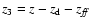 $z_3 = z - z_{\rm d} - z_{\it ff}$
