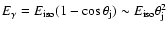 $E_{\gamma}=E_{\rm iso}(1-\cos\theta_{\rm j})\sim E_{\rm iso}\theta_{\rm j}^2$