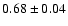 $0.68\pm0.04$