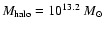 $M_{\rm halo}=10^{13.2}~M_{\odot}$