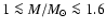 $1\la
M/M_{\odot}\la 1.6$