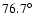 $76.7^{\circ}$