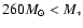 $260M_{\odot}< M_*$