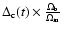 $\Delta_{\rm c}(t)\times \frac{\Omega_{\rm b}}{\Omega_{\rm m}}$