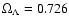 $\Omega_\Lambda = 0.726$