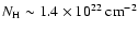 $N_{{\rm H}}\sim1.4\times10^{22}\ {\rm cm}^{-2}$