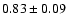 $0.83\pm0.09$