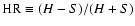 ${\rm HR}\equiv(H-S)/(H+S)$