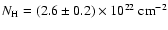 $N_{{\rm H}}=(2.6\pm0.2)\times 10^{22}\ {\rm cm}^{-2}$