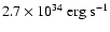 $2.7\times10^{34}\ {\rm erg}~{\rm s}^{-1}$