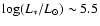 $\log(L_{*}/L_{\odot})\sim5.5$