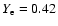 $Y_{\mbox{\scriptsize e}}=0.42$