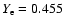 $Y_{\mbox{\scriptsize e}}=0.455$