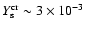 $Y_{\mbox{\scriptsize s}}^{\rm cr} \sim 3\times 10^{-3}$