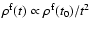 $\rho^{\rm f}(t)\propto \rho^{\rm f}(t_0)/t^2$
