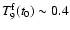 $T_9^{\rm f}(t_0) \sim 0.4$