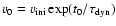 $v_0 = v_{\rm ini}\exp(t_0/\tau_{\mbox{\scriptsize dyn}})$