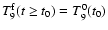 $T_{9}^{\rm f}(t\ge t_0)=T_9^0(t_0)$
