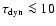 $\tau_{\rm dyn} \la 10$