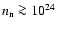 $n_{\rm n}\ga 10^{24}$