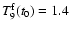 $T_9^{\rm f}(t_0) = 1.4$