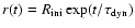 $r(t) =
R_{{\rm ini}}\exp(t/\tau_{{\rm dyn}})$
