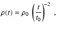 $\displaystyle \rho(t) = \rho_0~\left({t\over t_0}\right)^{\! -2}~,$