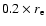 $0.2\times r_{\rm e}$