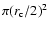 $\pi (r_{\rm c}/2)^2$