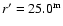 $r'=25.0^{\rm m}$