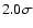 $2.0\sigma$