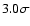 $3.0\sigma$