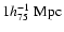 $1h_{75}^{-1}~{\rm Mpc}$