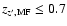 $z_{z',\rm MF}\leq0.7$