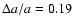 $\Delta a /a = 0.19$